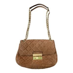 MICHAEL Michael Kors Sloan Large Quilted Suede Chain Shoulder Bag